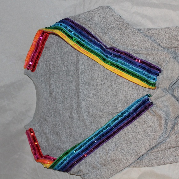 LOLA + THE BOYS SEQUIN RAINBOW TRACKSUIT SET - Picture 4 of 8